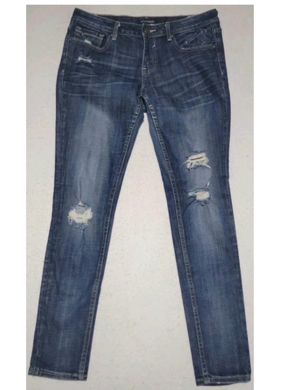 Vigoss Jagger Skinny Women's Distressed Jeans Size 30x31